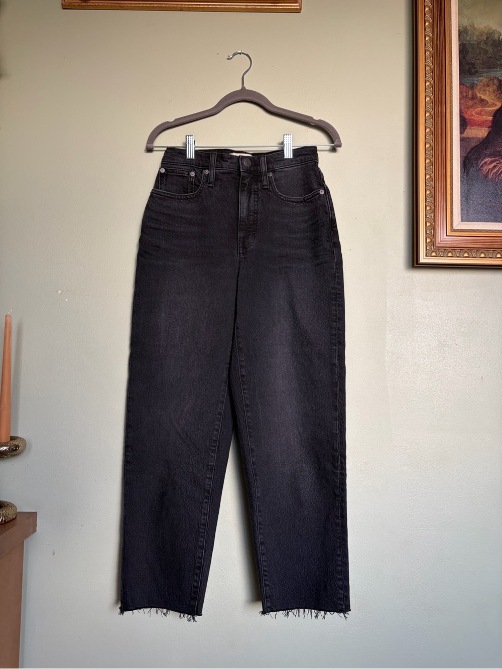 Madewell Black Denim Balloon Raw Hem Womens High-Rise Jeans Size 23 NG264 - Picture 11 of 14